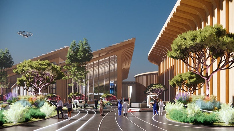 green spaces and winding volumes shape beta realities' radial hydrogen park in jinan