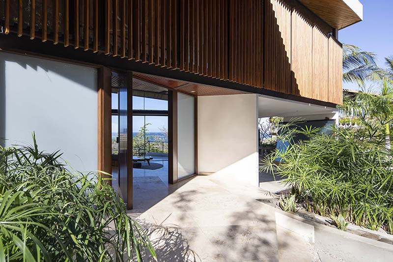 sequence of four roofs tops LSD architects' casa ondas in mountains of costa rica