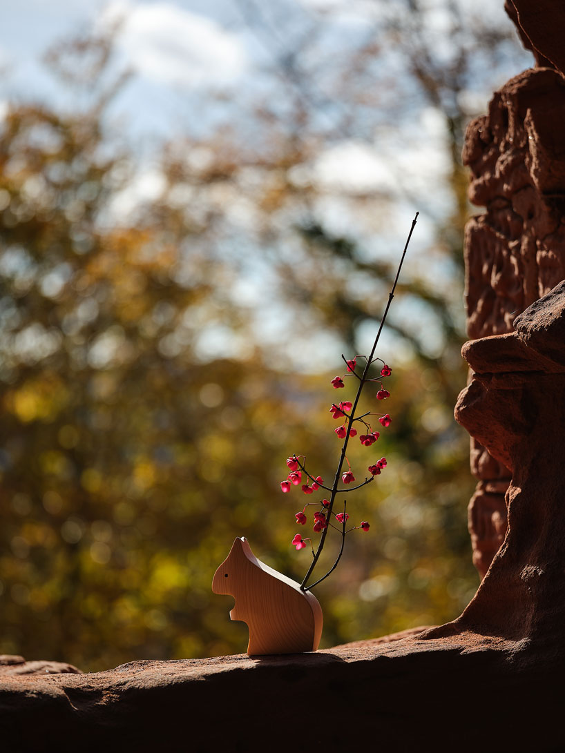 decorative squirrel made of softwood can be finished off with found tree branches as tail