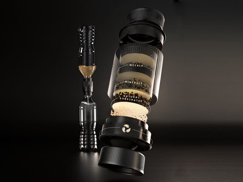 these 3D printed caps transform any bottle into a portable water filtration system  