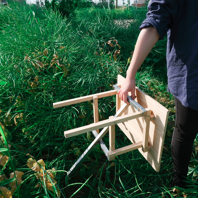 steel intersects meaningless chair's bamboo frame, evoking ancient chinese architecture