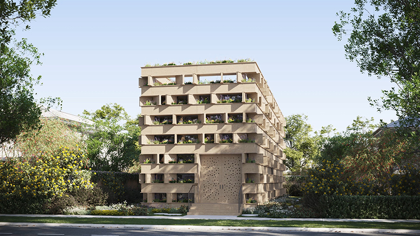 infra-architecture lab's shelter for plants and bees enhances urban pollination network