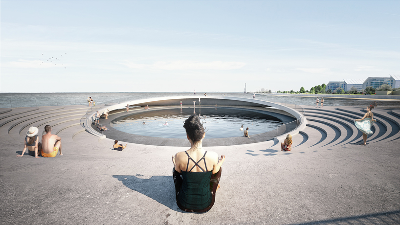 urban swimming pool in lisbon's river tagus doubles as amphitheater and solarium by x atelier & atelier baum