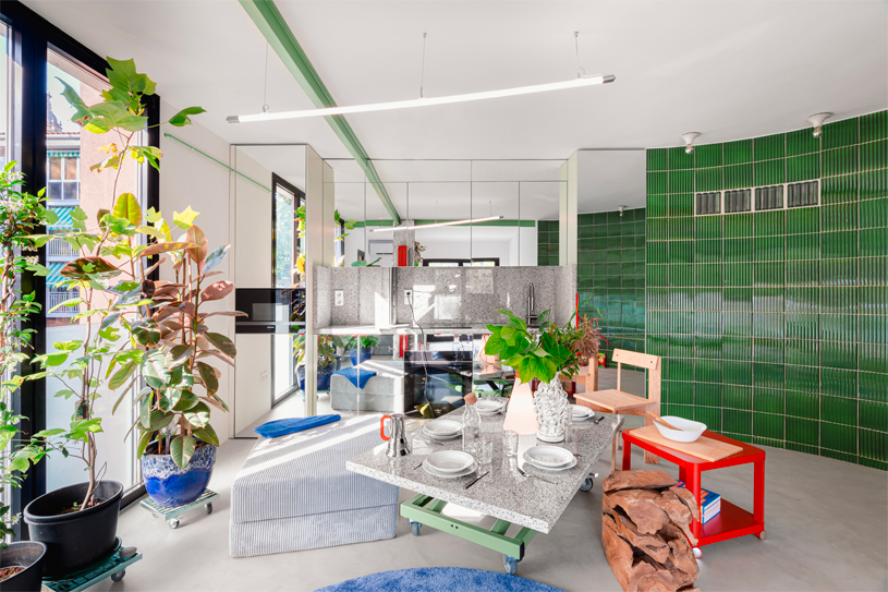 curved ceramic wall reforms 1966 apartment's conventional domestic layout in spain - 1