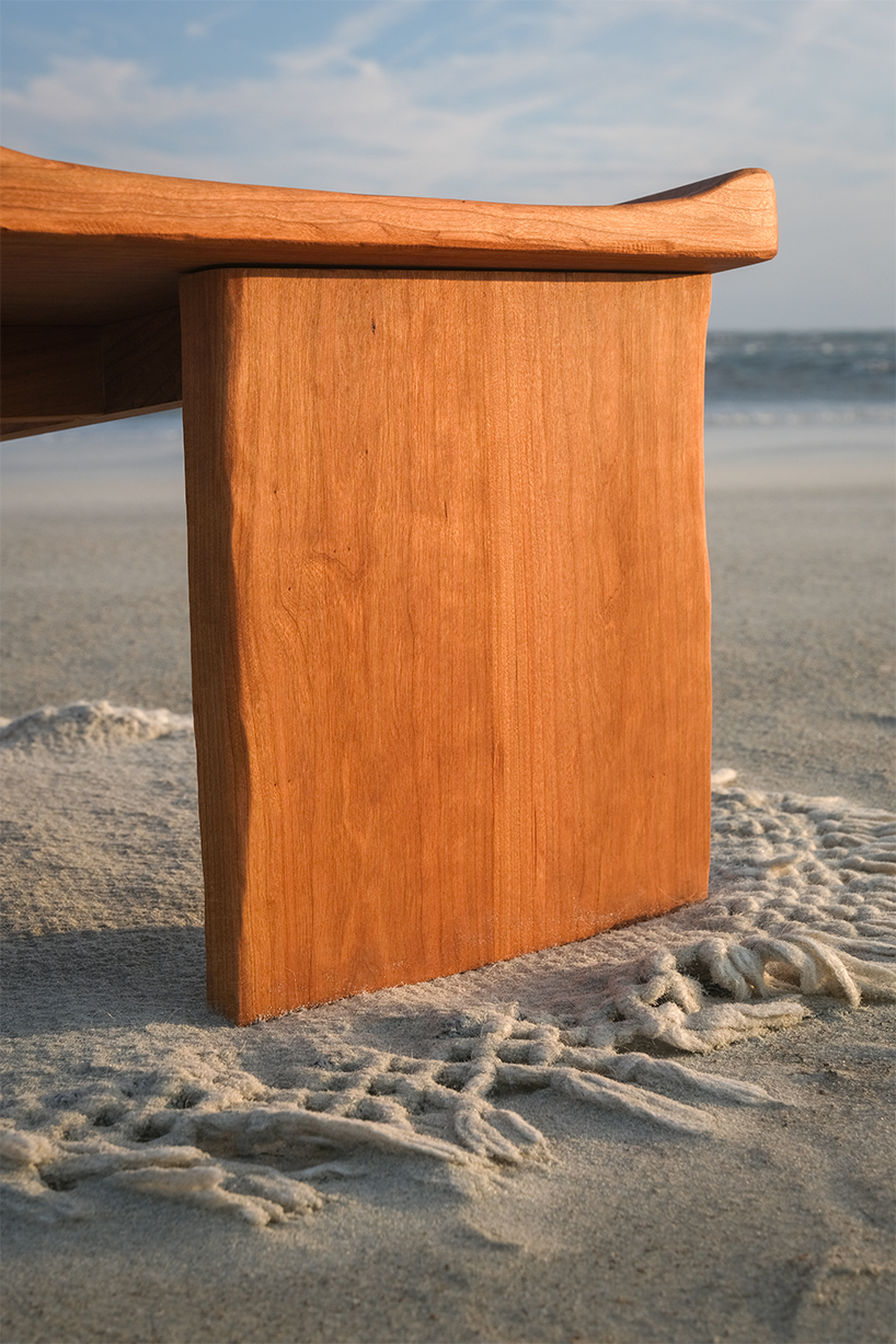 organic contours and asymmetric forms carved from cherry and maple wood define buttonback chair - 2