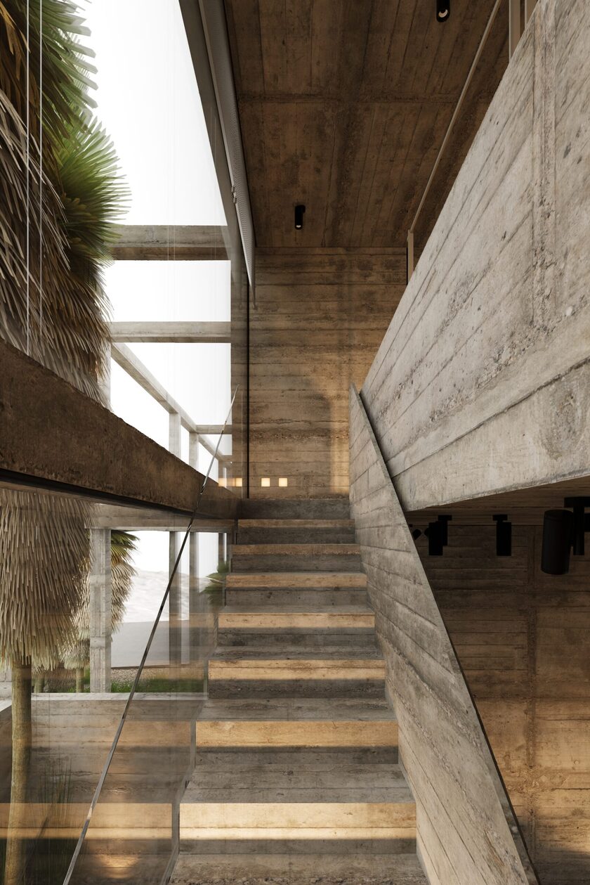 green and blue accents add organic vitality to igor sirotov architects' concrete villa in bali