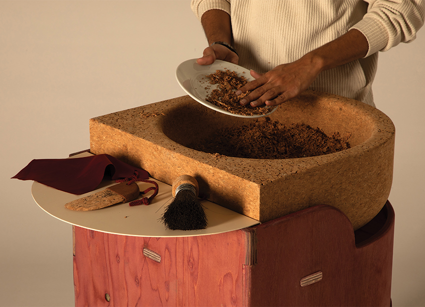 bindu domestic tools made of reused cork and clay reinterpret indigenous practices - 2