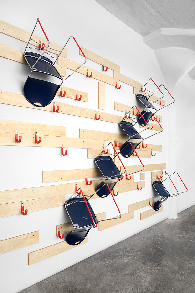 stackable mid-1990s haworth chairs become sound-diffusing acoustic installation - 3