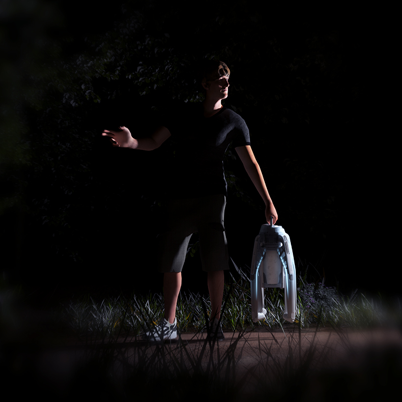 there's a handle on top so users can carry it