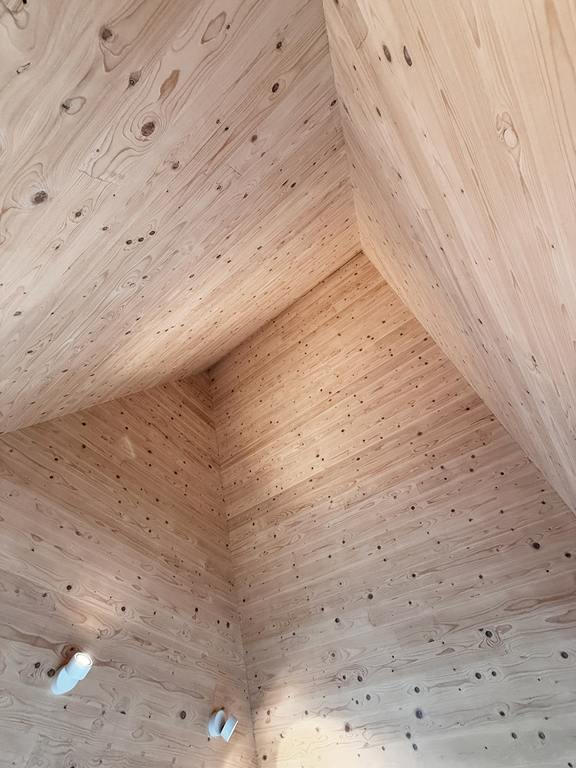 exposed CLT ‘chapel’ ceiling