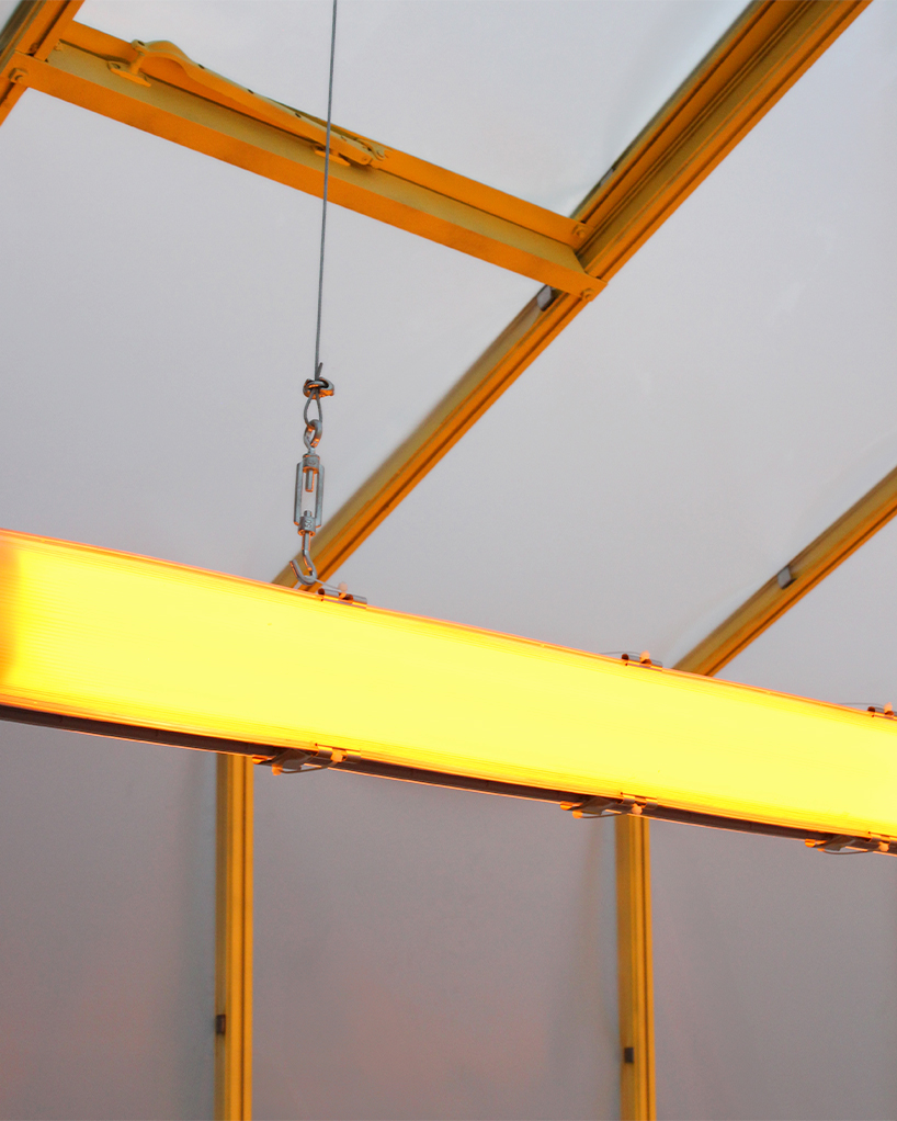 kren adapt greenhouse into an inhabitable light installation for loud places festival 5