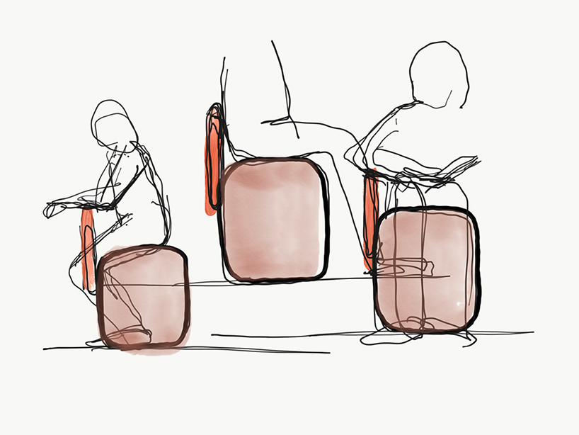 khodi feiz collaborates with swedese to create the 'amstelle' series of chairs and poufs