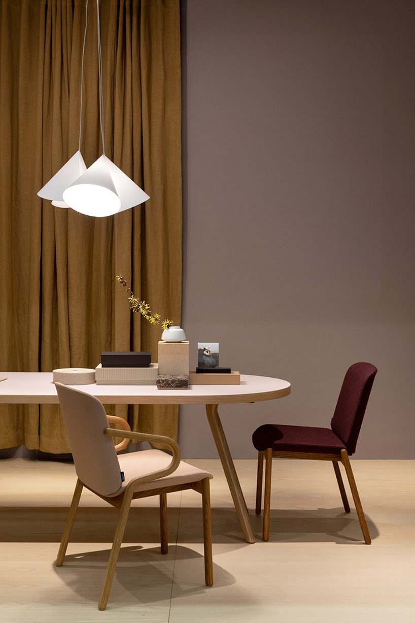 khodi feiz collaborates with swedese to create the 'amstelle' series of chairs and poufs