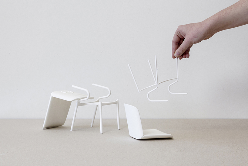 khodi feiz collaborates with swedese to create the 'amstelle' series of chairs and poufs