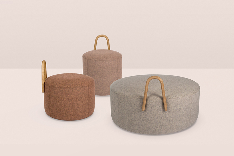 khodi feiz collaborates with swedese to create the 'amstelle' series of chairs and poufs