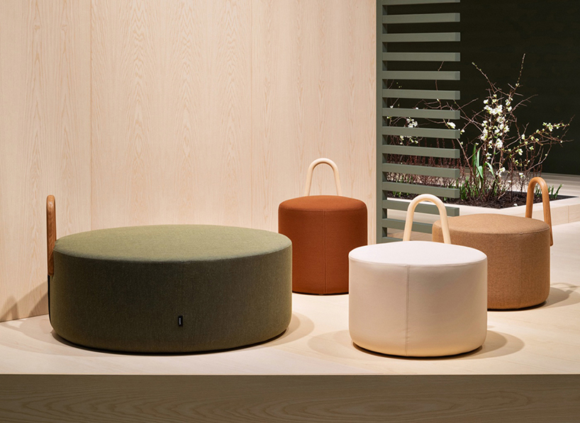 khodi feiz collaborates with swedese to create the 'amstelle' series of chairs and poufs