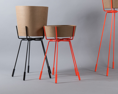 michael sans creates a series of fluorescent containers for craft shop wolle roedel