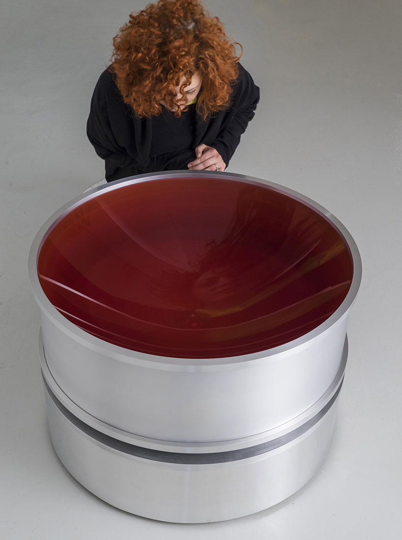 anish kapoor\'s black whirlpool endlessly spins at galleria continua