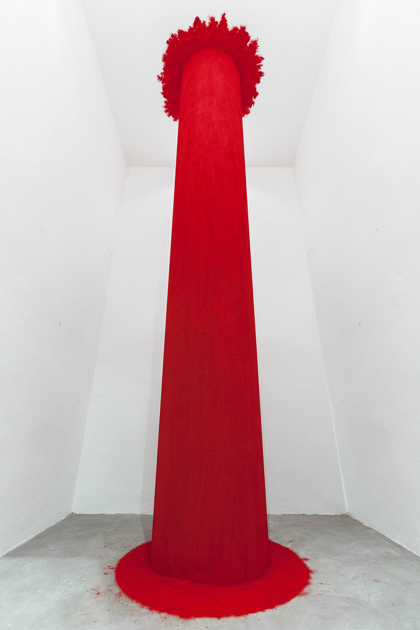 anish kapoor\'s black whirlpool endlessly spins at galleria continua