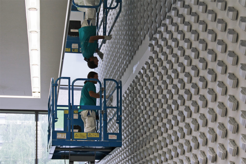 AUDI design wall installation at pinakothek der moderne
