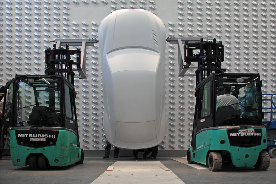 AUDI design wall installation at pinakothek der moderne