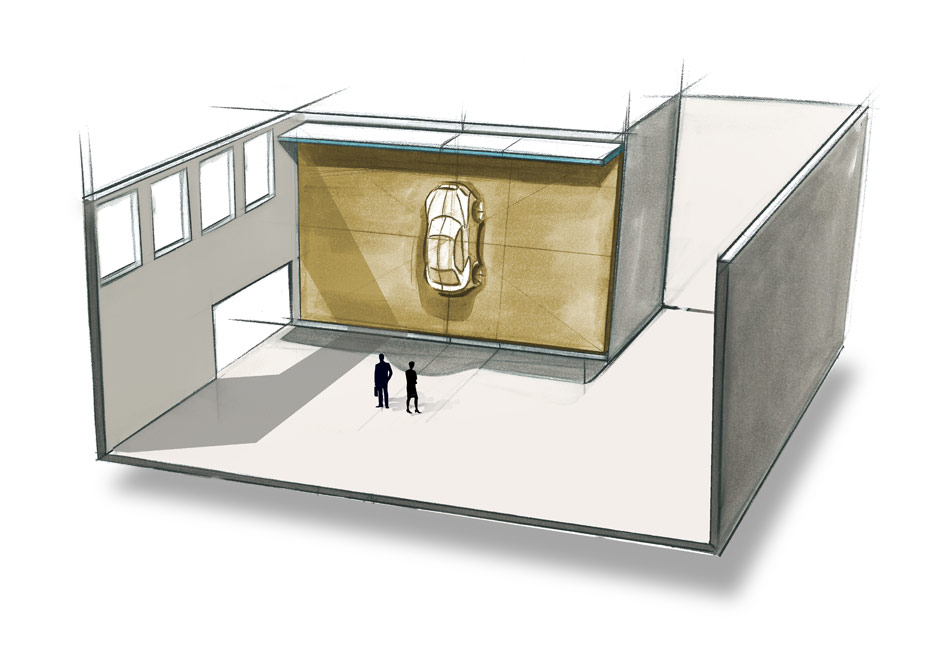 AUDI design wall installation at pinakothek der moderne