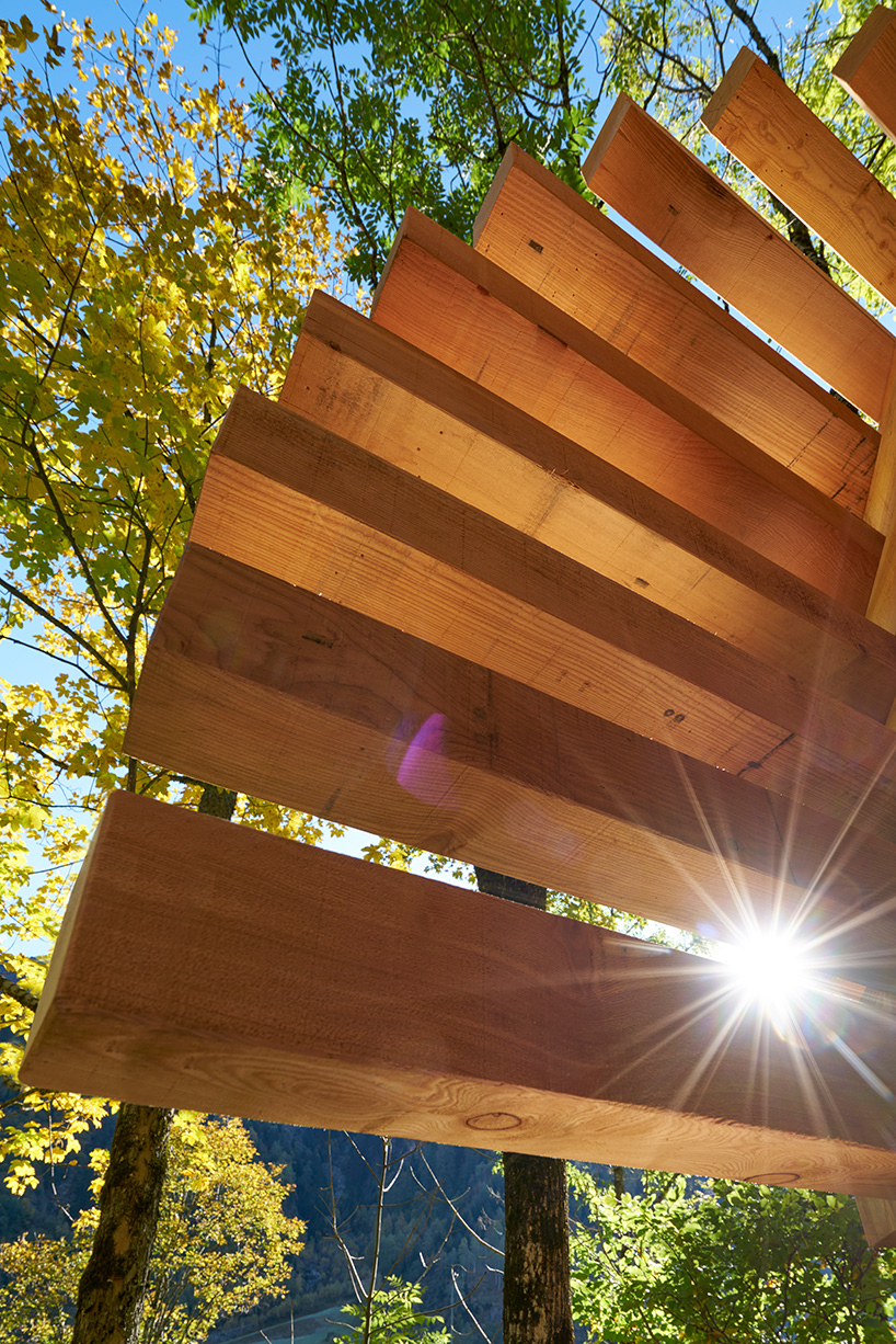 davide macullo ispace timber pavilion rossa switzerland designboom