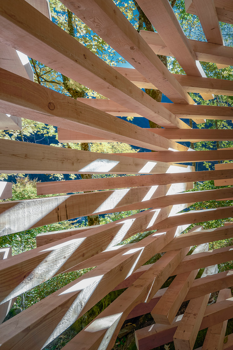 davide macullo ispace timber pavilion rossa switzerland designboom