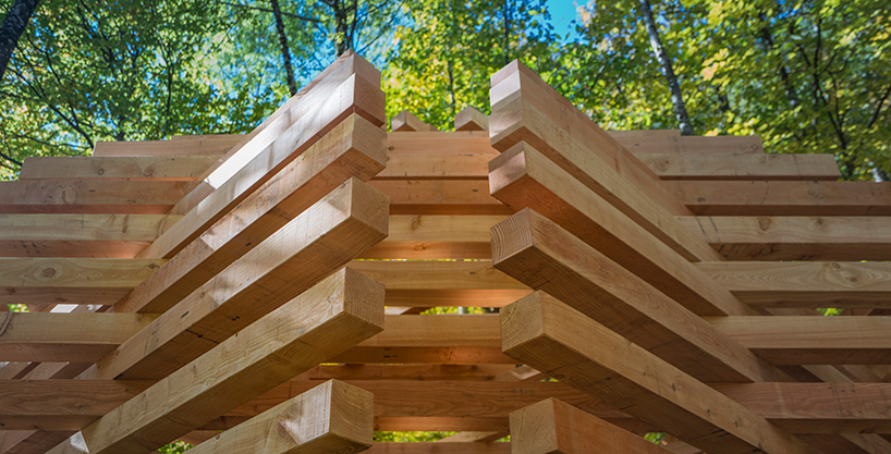davide macullo ispace timber pavilion rossa switzerland designboom