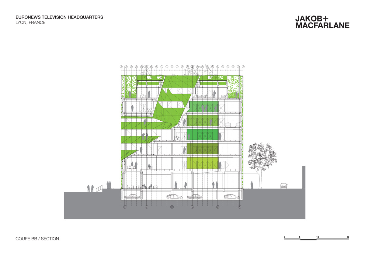 jakob macfarlane green cube euronews headquarters lyon confluence designboom