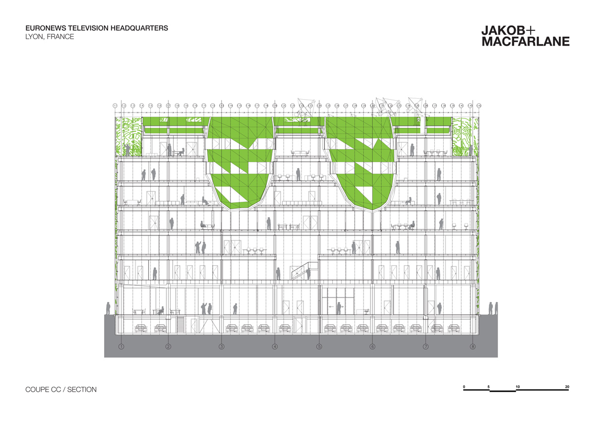 jakob macfarlane green cube euronews headquarters lyon confluence designboom