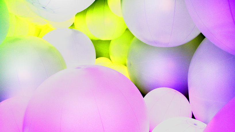 luminous colored spheres by team lab respond to human touch