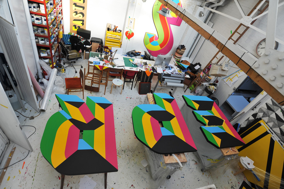 morag myerscough’s ‘POWER’ boldly welcomes battersea power station visitors designboom