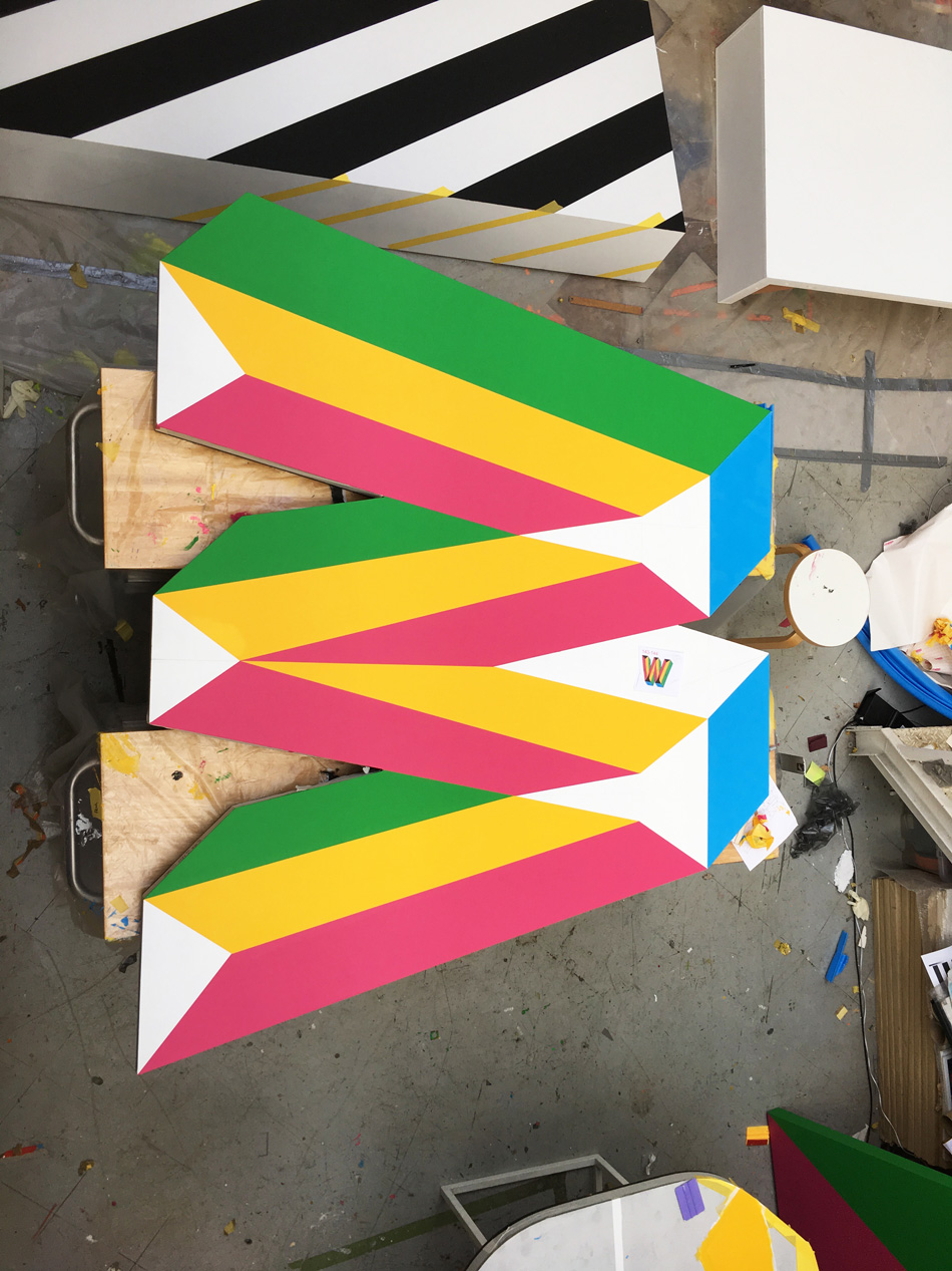 morag myerscough’s ‘POWER’ boldly welcomes battersea power station visitors designboom