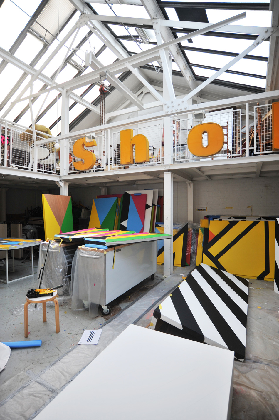morag myerscough’s ‘POWER’ boldly welcomes battersea power station visitors designboom