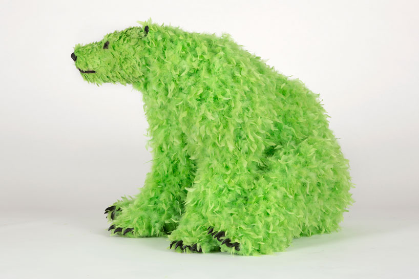 paola-pivis-colorfully-feathered-bears-inhabit-galerie-perrotin-designboom_07