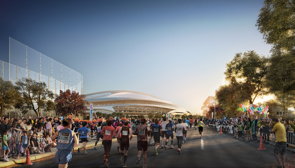 zaha hadid new national stadium tokyo 2020 presentation designboom
