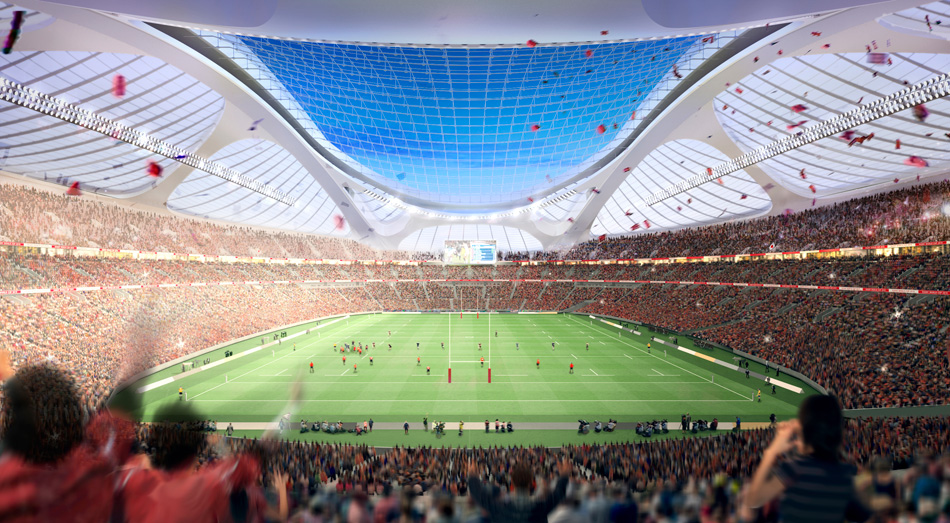 zaha hadid new national stadium tokyo 2020 presentation designboom