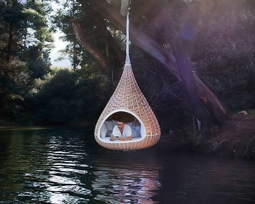 daniel pouzet and fred frety suspend nestrest pod for dedon