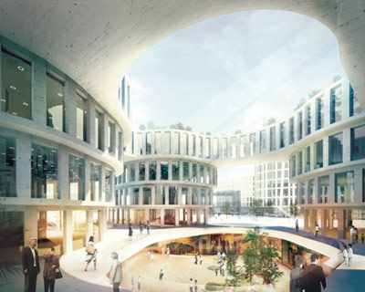 MVRDV: CBD at shanghai hongqiao airport under construction 