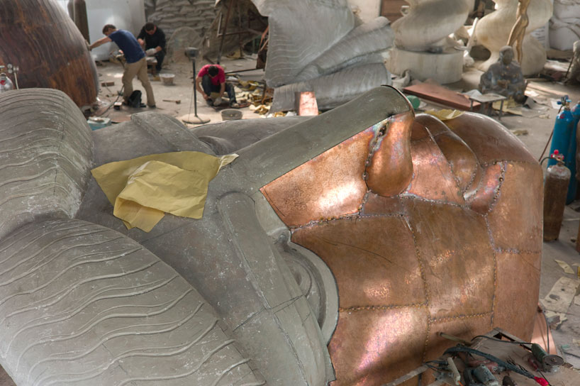 fullscale copper repousse statue of liberty cast by danh vo