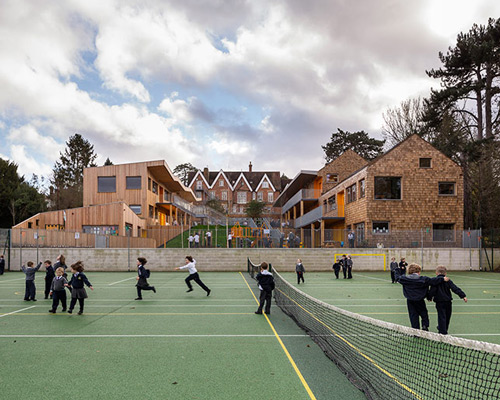 hawkins\brown add the ritblat building to the hilden grange prep school