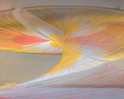 euphony: suspended spiral installation by ball-nogues studio
