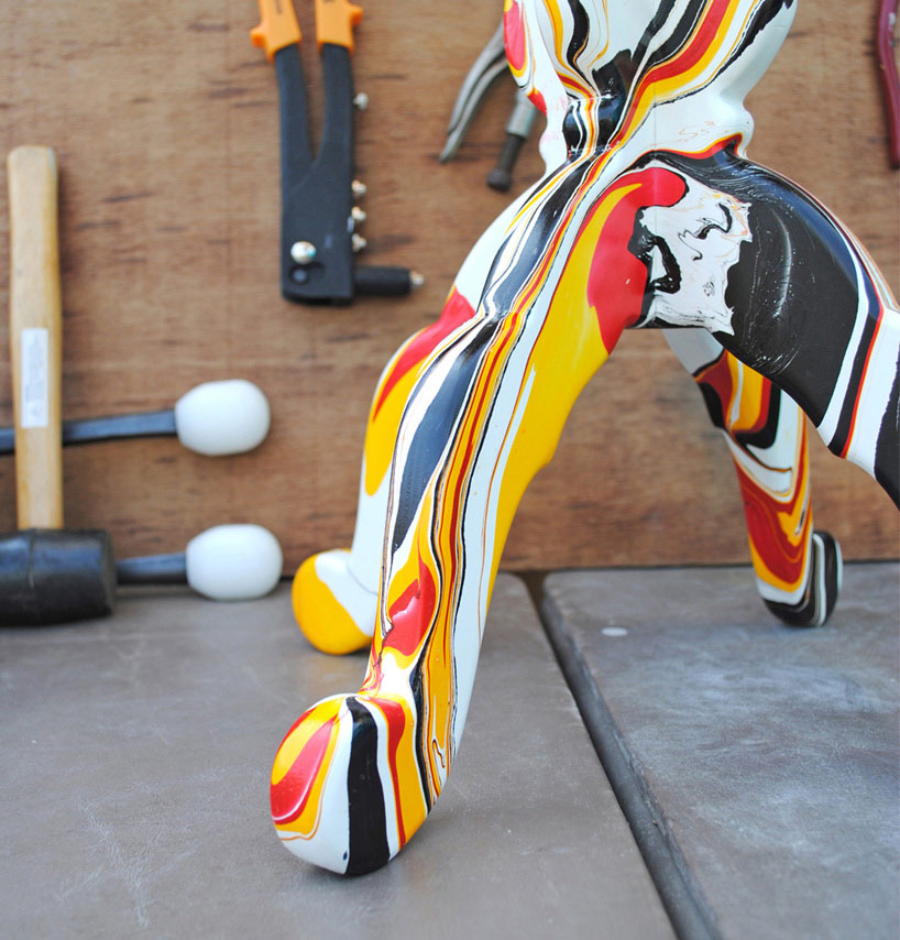 metafaux design: swirling stools dipped in marble paint colors - 4