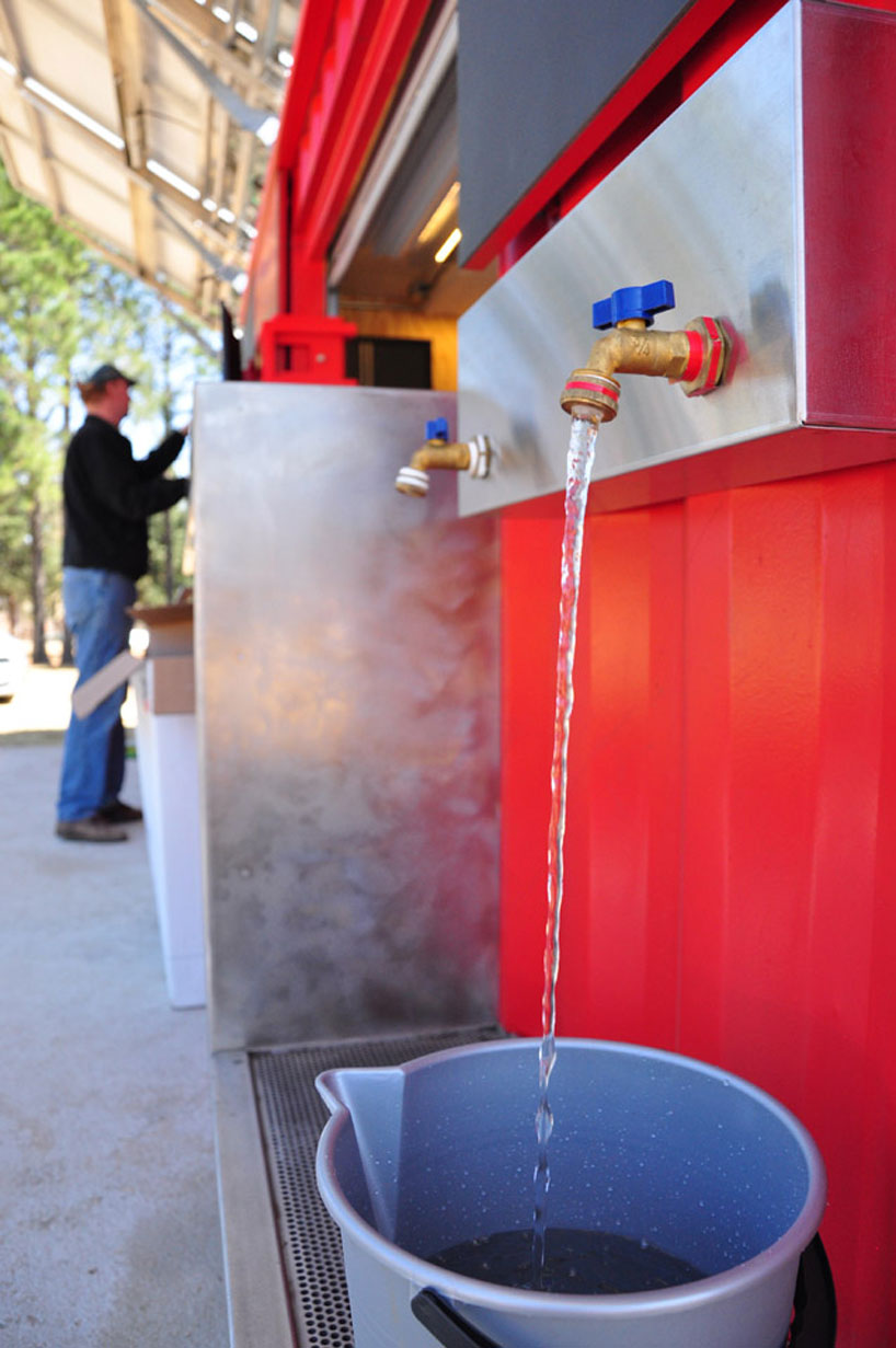 cocacola EKOCENTER water purifying shipping container unit