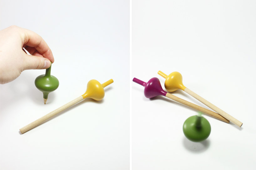 ortiedesign creates whirling spinning top pencil