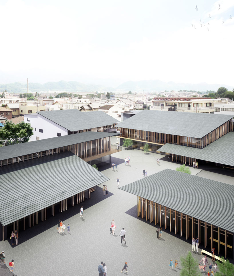 kengo kuma plans louvered tomioka city hall in central japan