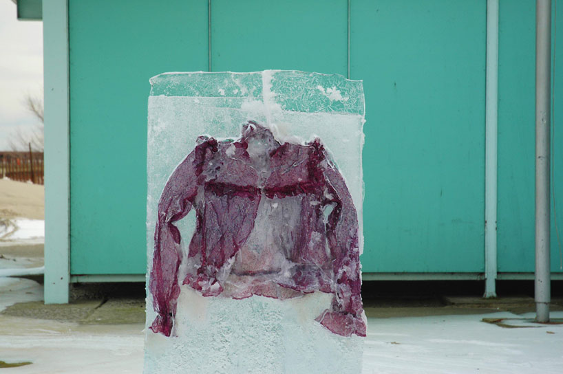 nicole dextras freezes garments in solid blocks of ice - 3