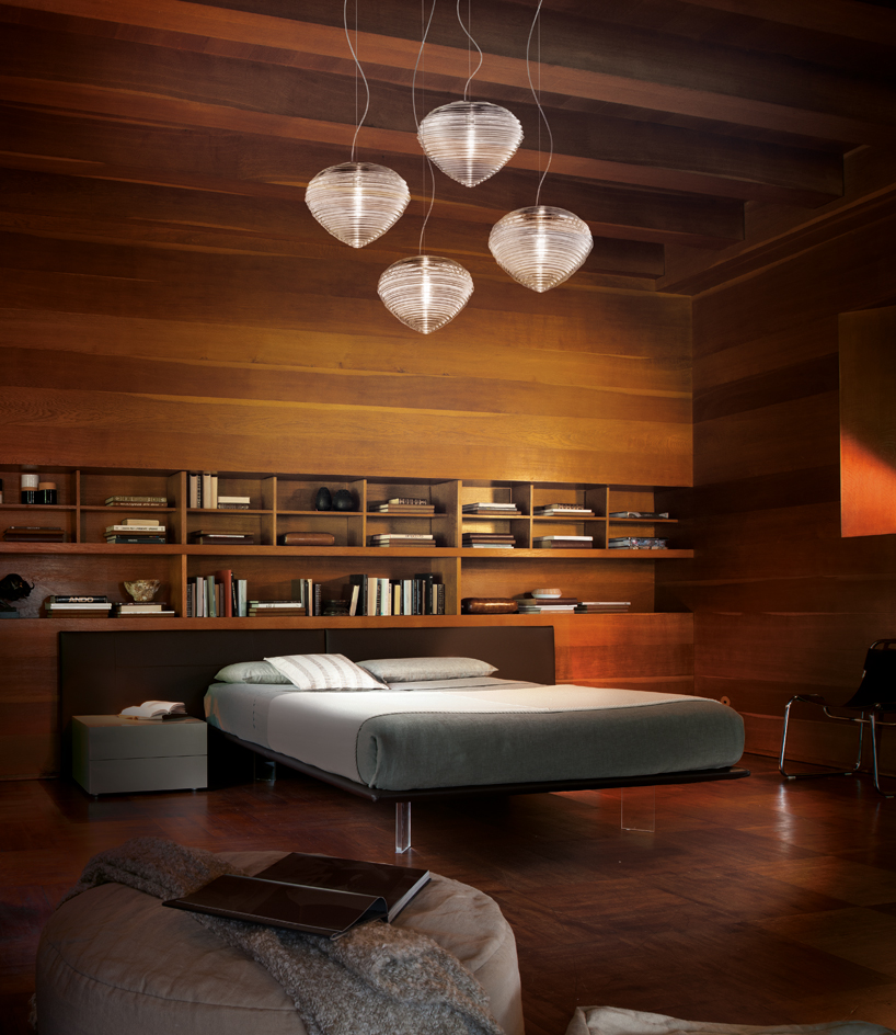 venetian-glass lamp by marco acerbis studio mimics refraction and reflection