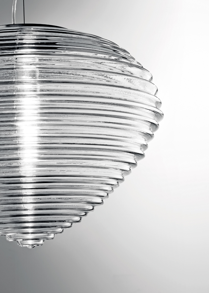 venetian-glass lamp by marco acerbis studio mimics refraction and reflection